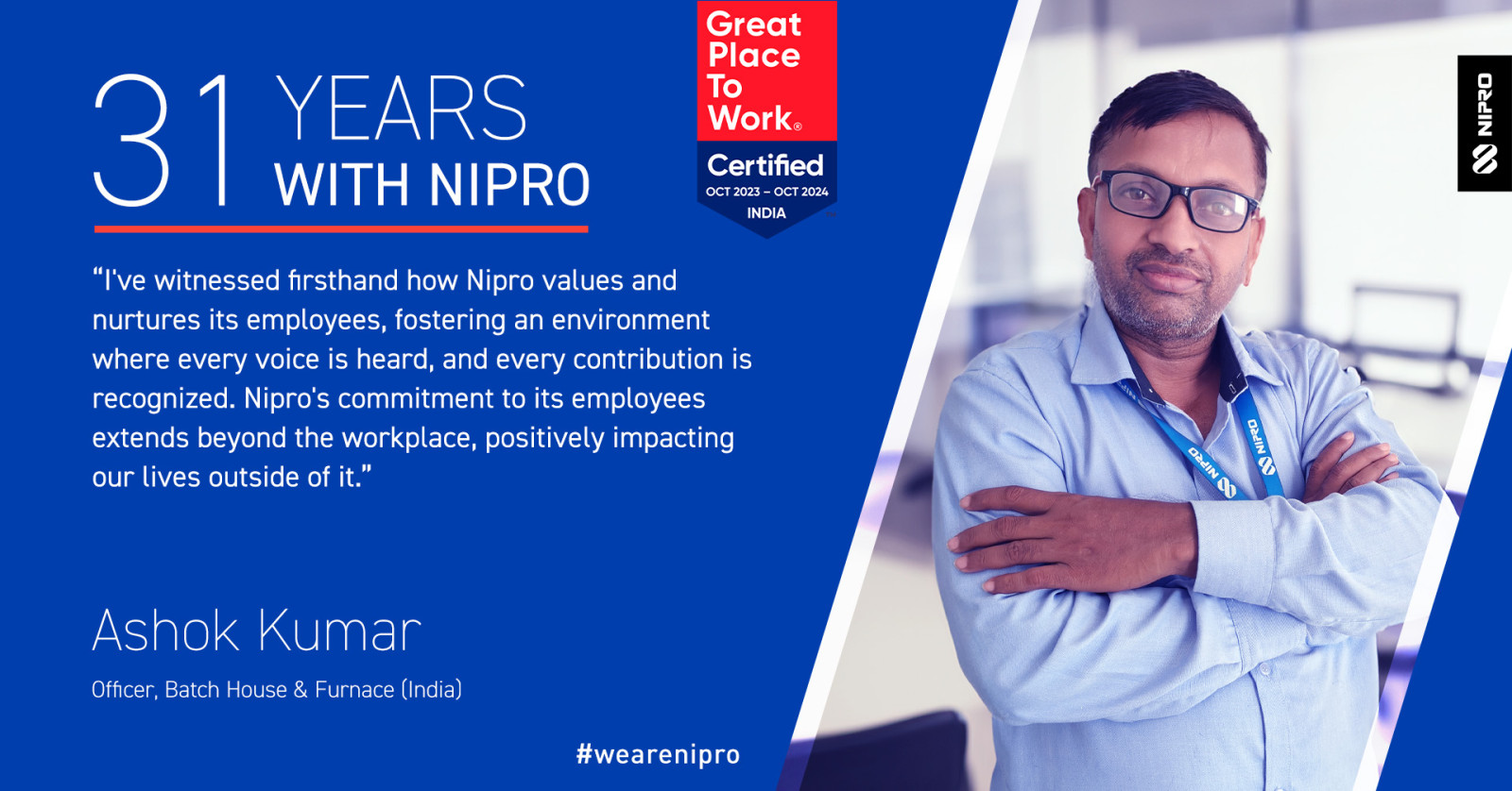 Years of Service - Ashok Kumar