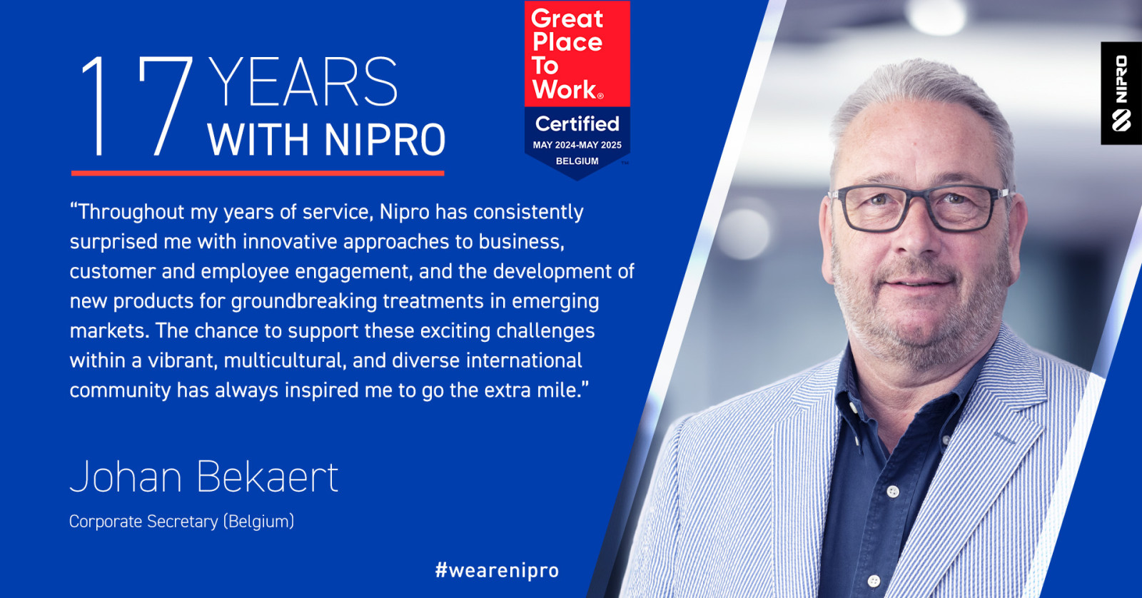 Yrs with Nipro Quote - Johan_Bekaert